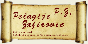 Pelagije Zafirović vizit kartica